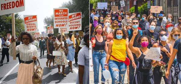 Civil rights protests in the 1960s and 2020s