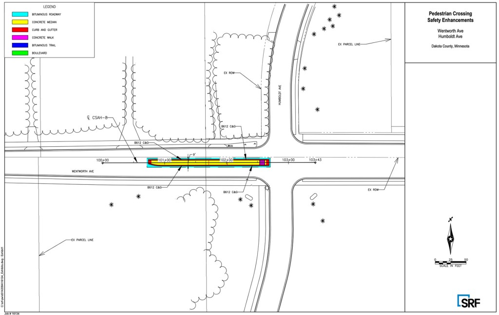 Pedestrian crossing improvements at Wentworth and Humboldt.